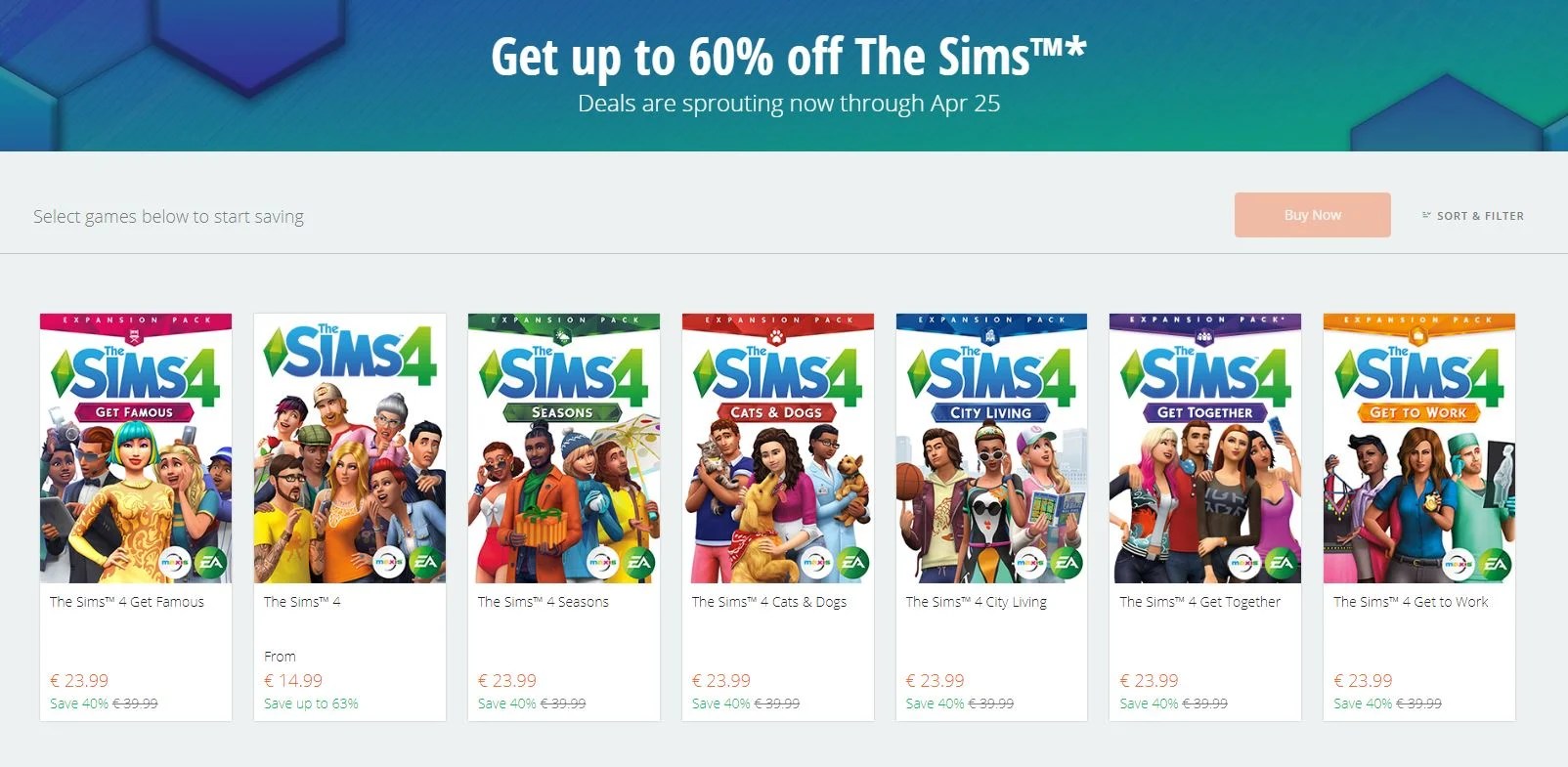 Origin Spring Sale Save up to 60 off on select The Sims 4 Games!