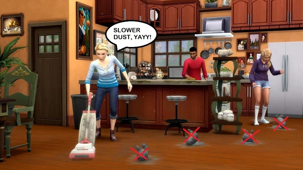 The Sims 4 Bust the Dust Kit Mod Tweaks for Dust and Dust Bunnies