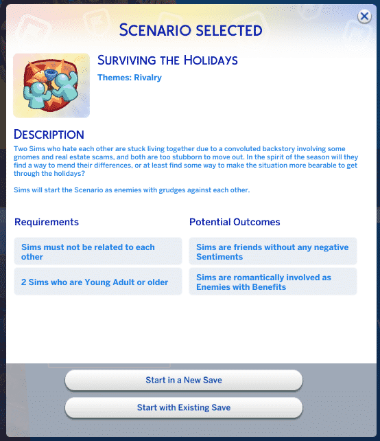 Preview of the 3 Scenarios for The Sims 4