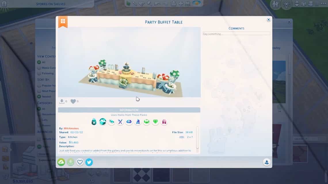 Creating your own Buffet Table in The Sims 4