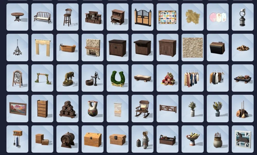 The Sims 4 Horse Ranch Items Full List (CAS and Build)