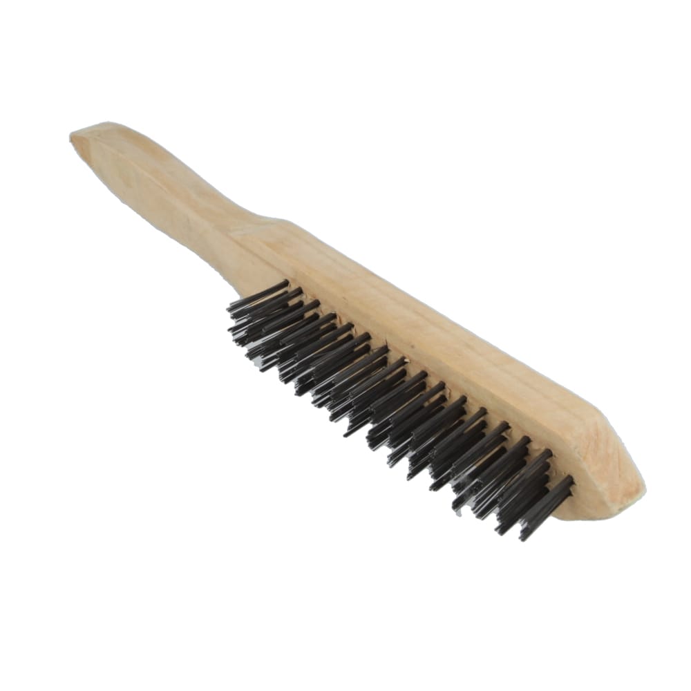 4 Row Steel Wire Brush With Wooden Handle. Sims Garden Machinery