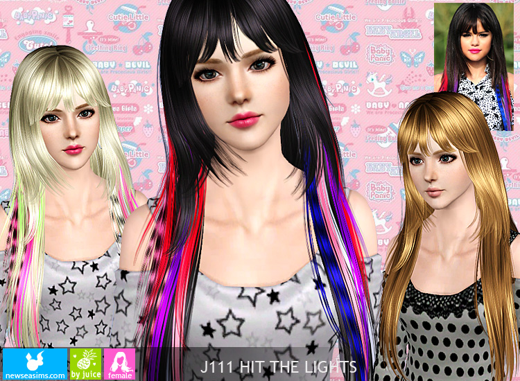 Fringe and highlights hairstyle J111 Hitt heLights by NewSea Sims 3 Hairs