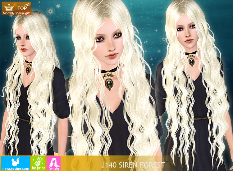 Mermaid curly hairstyle J140 Siren Forest by NewSea Sims 3 Hairs
