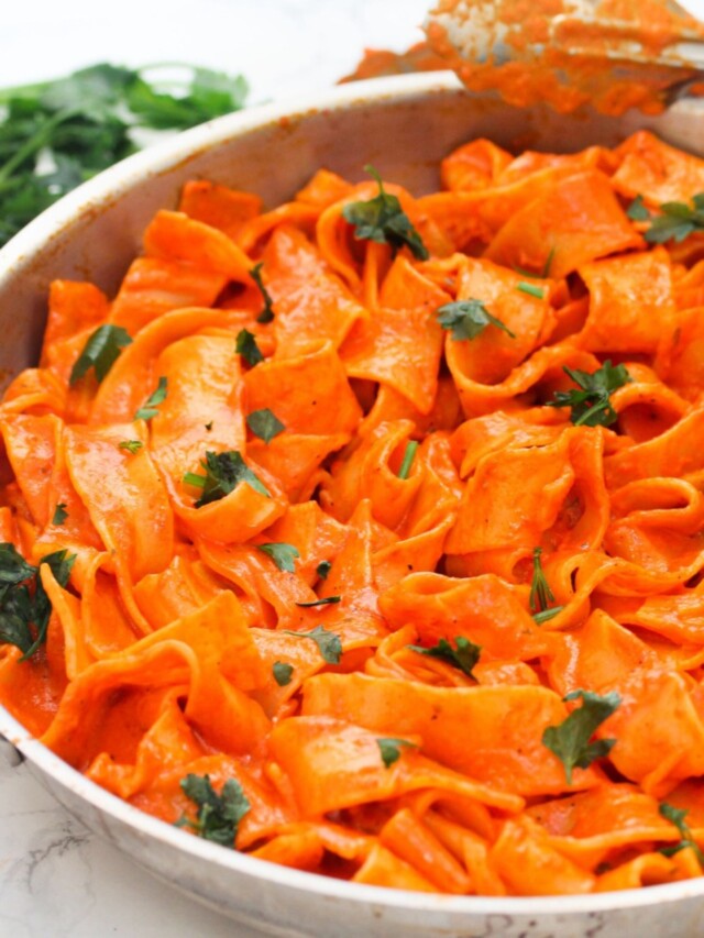 Roasted Red Pepper Pappardelle Pasta Sims Home Kitchen