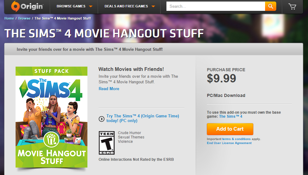 The Sims 4 Movie Hangout Stuff Now Available! SimsVIP