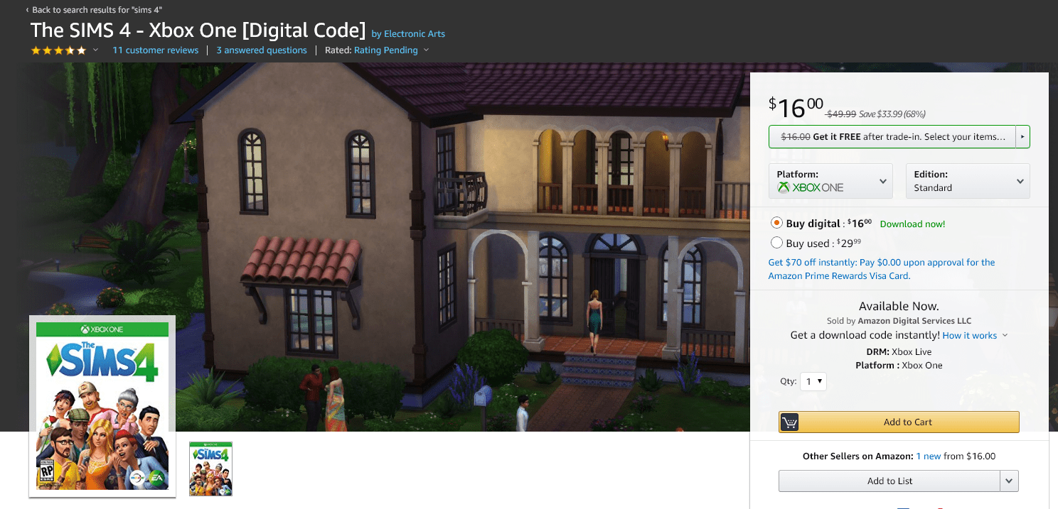 Black Friday Sale The Sims 4 Base Game for 16 (Consoles) SimsVIP