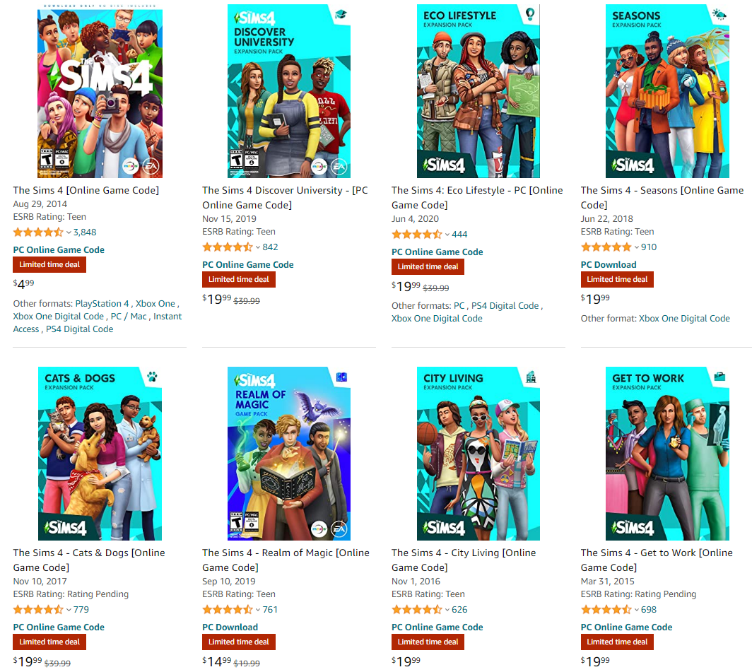 Amazon Sale Get 50 off Sims 4 Titles SimsVIP