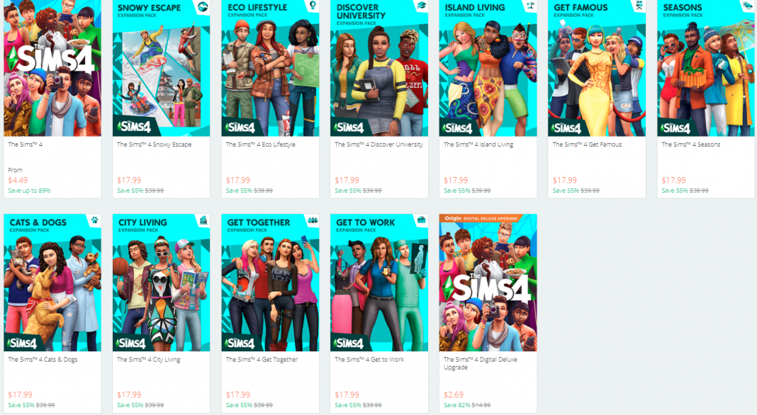 Origin Sale Save up to 90 on Select Sims 4 Titles SimsVIP