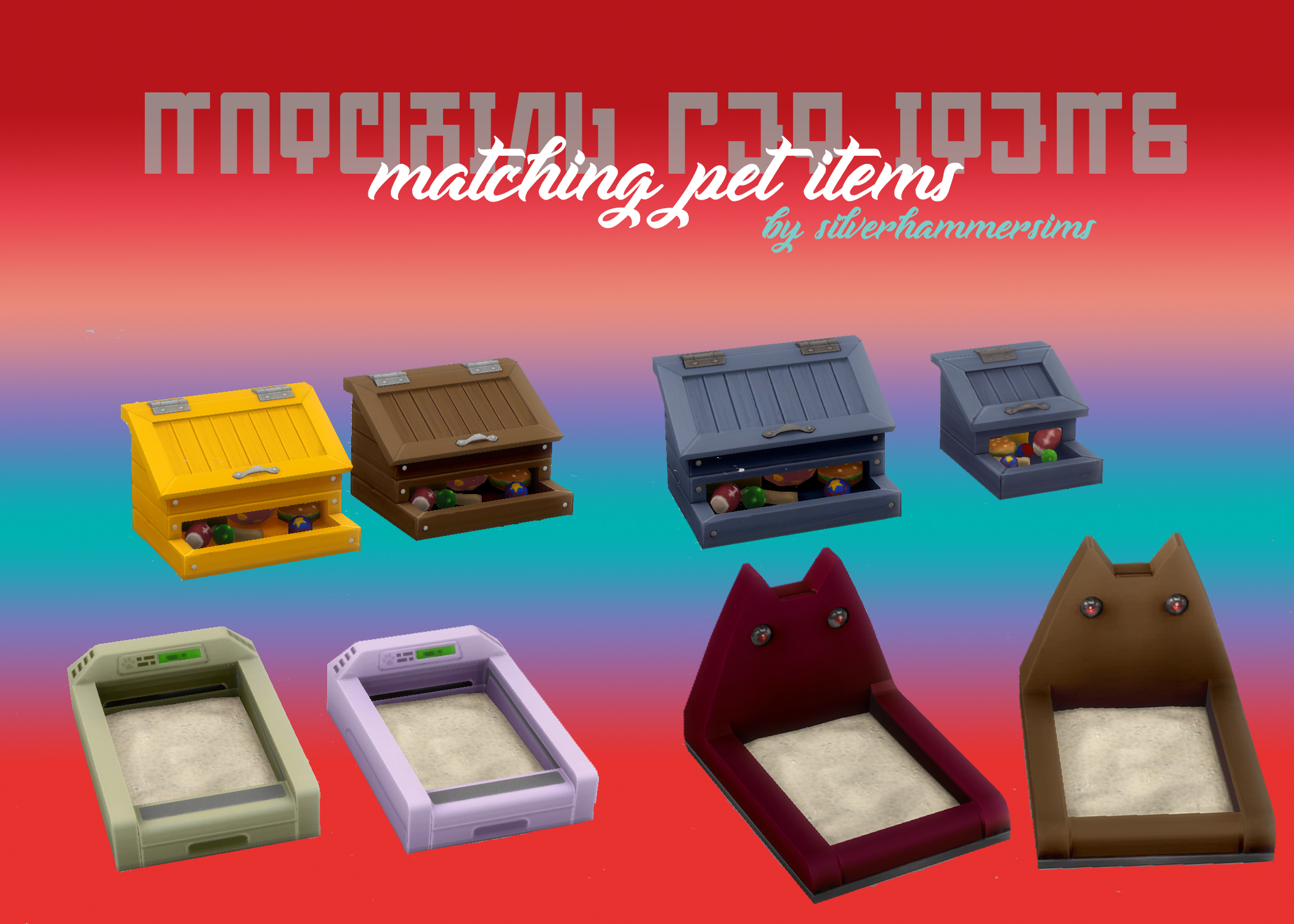 Simplified and Matching Litter/Toy Boxes