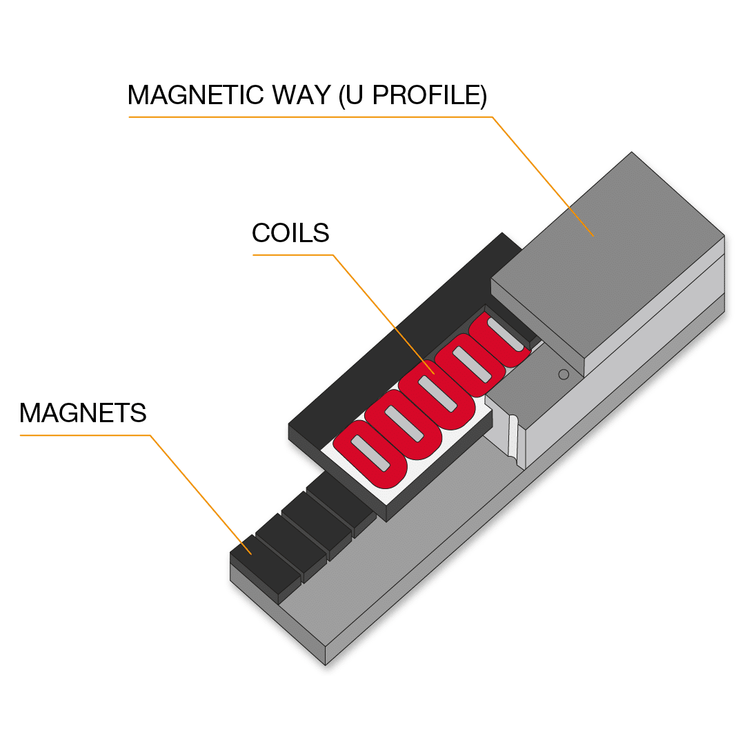 Linear motor as a component SINADRIVES