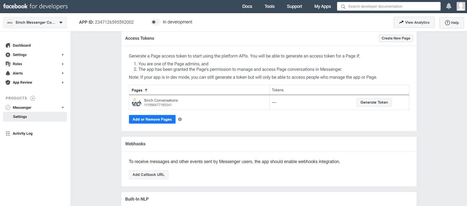 Send a Facebook Messenger message