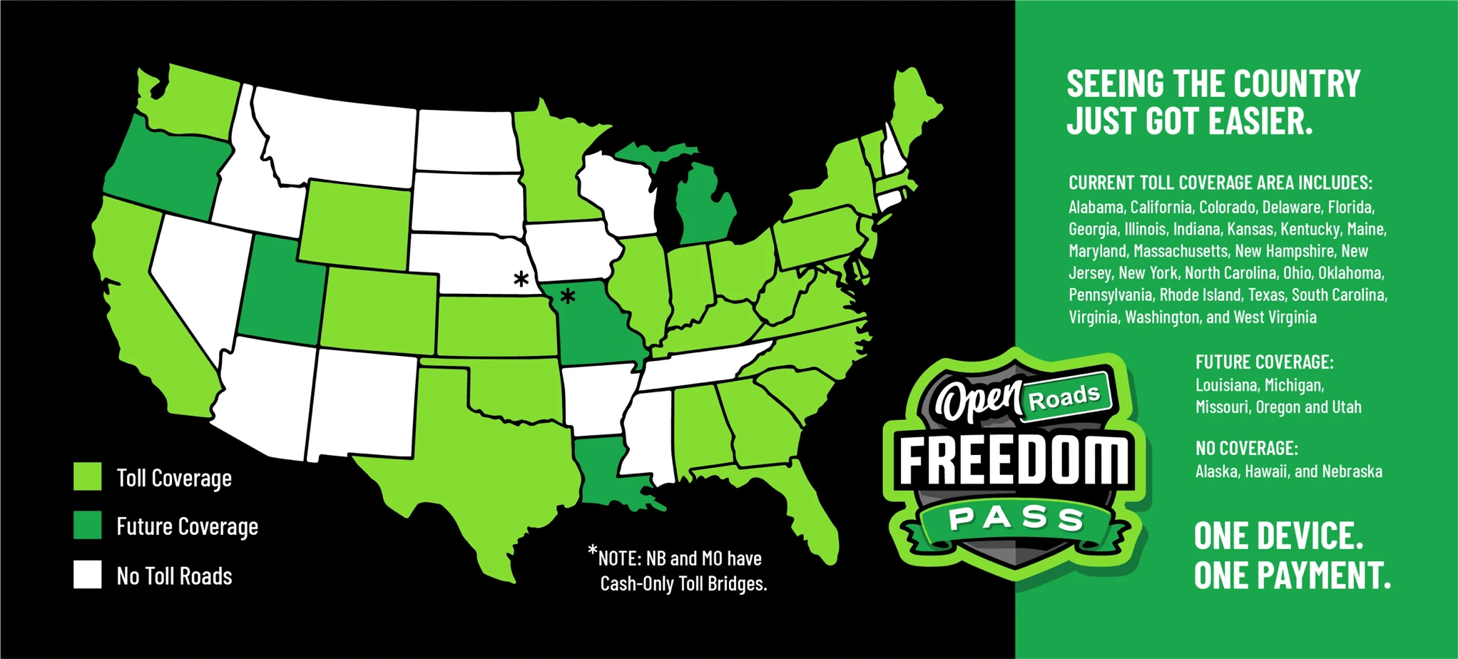 Open Roads Freedom Pass toll transponders Sinclair Trails