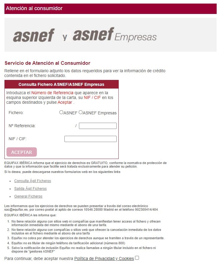 ASNEF Asociación Nacional de Establecimientos.