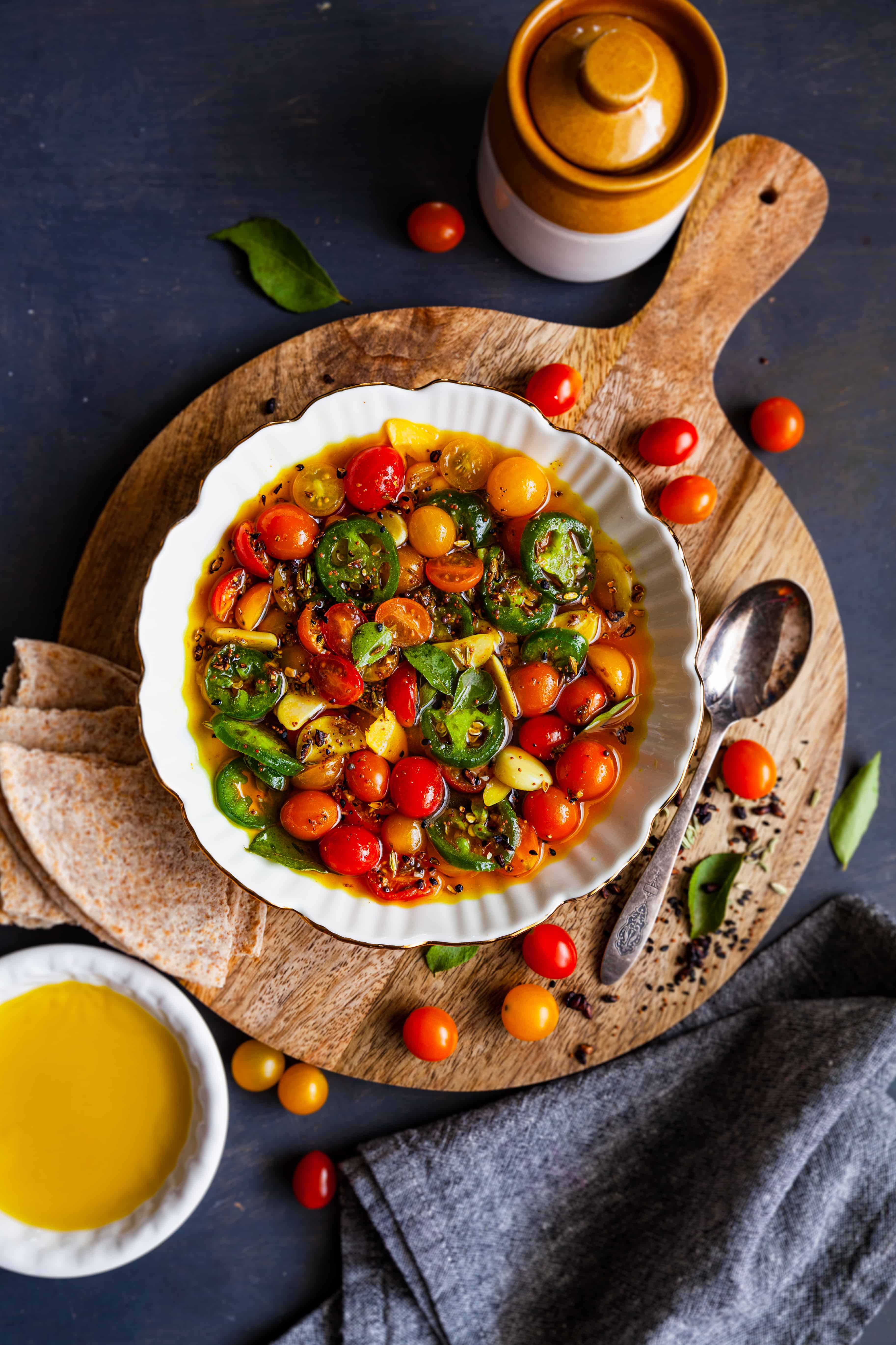 Instant Olive Oil Tomato Pickle Sinfully Spicy