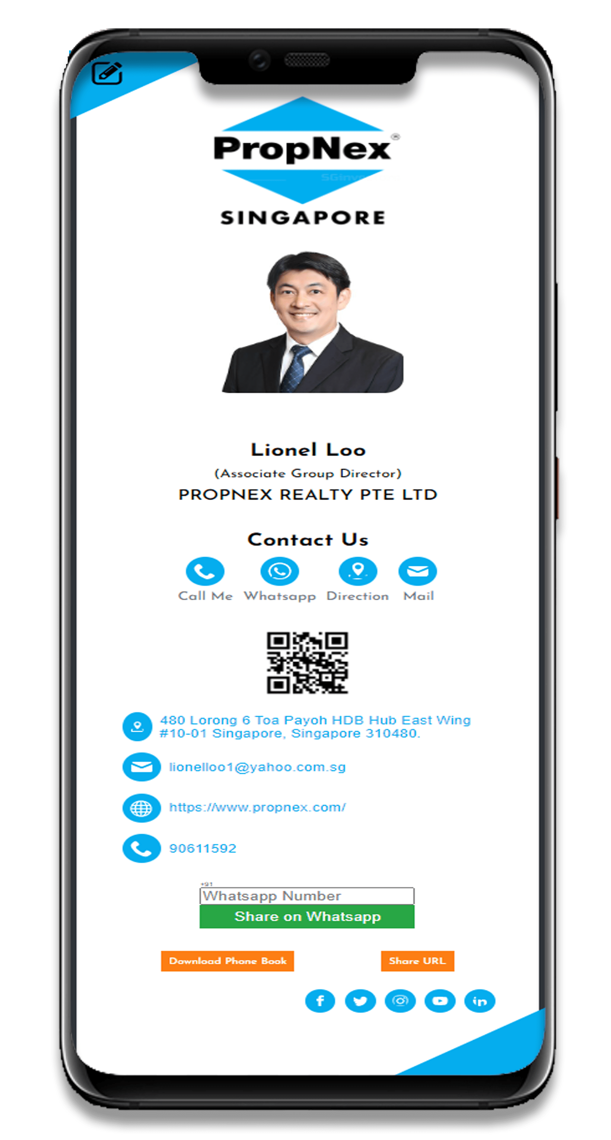 Singapore Digital Name Cards