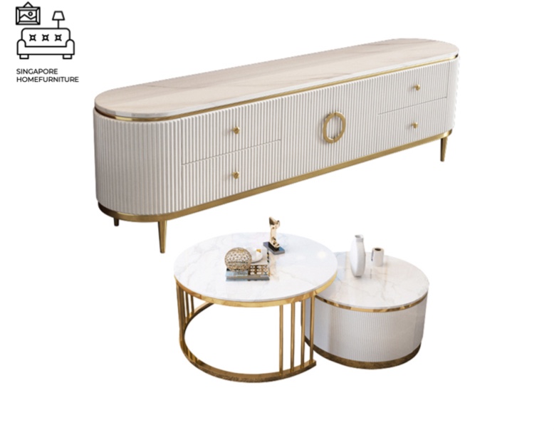 GAIA® Marble TV Console Premium Marble Posh, Elegant, Luxurious