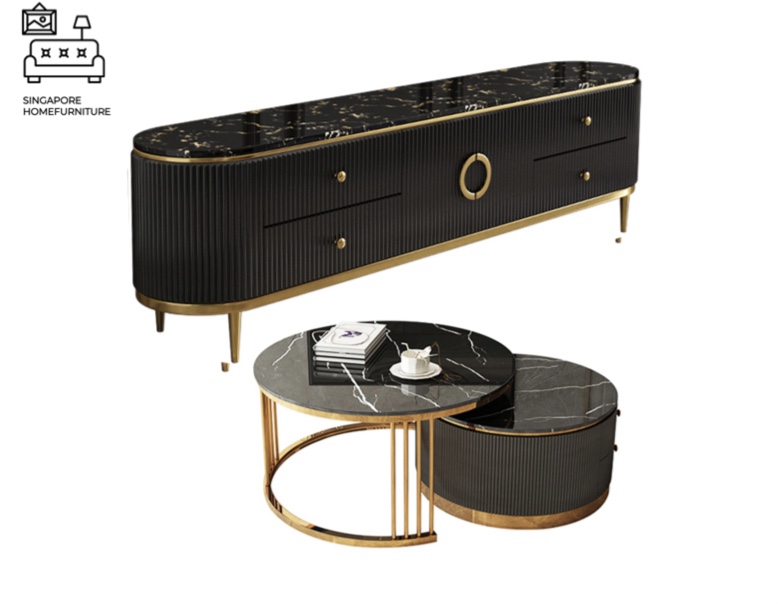 GAIA® Marble TV Console Premium Marble Posh, Elegant, Luxurious