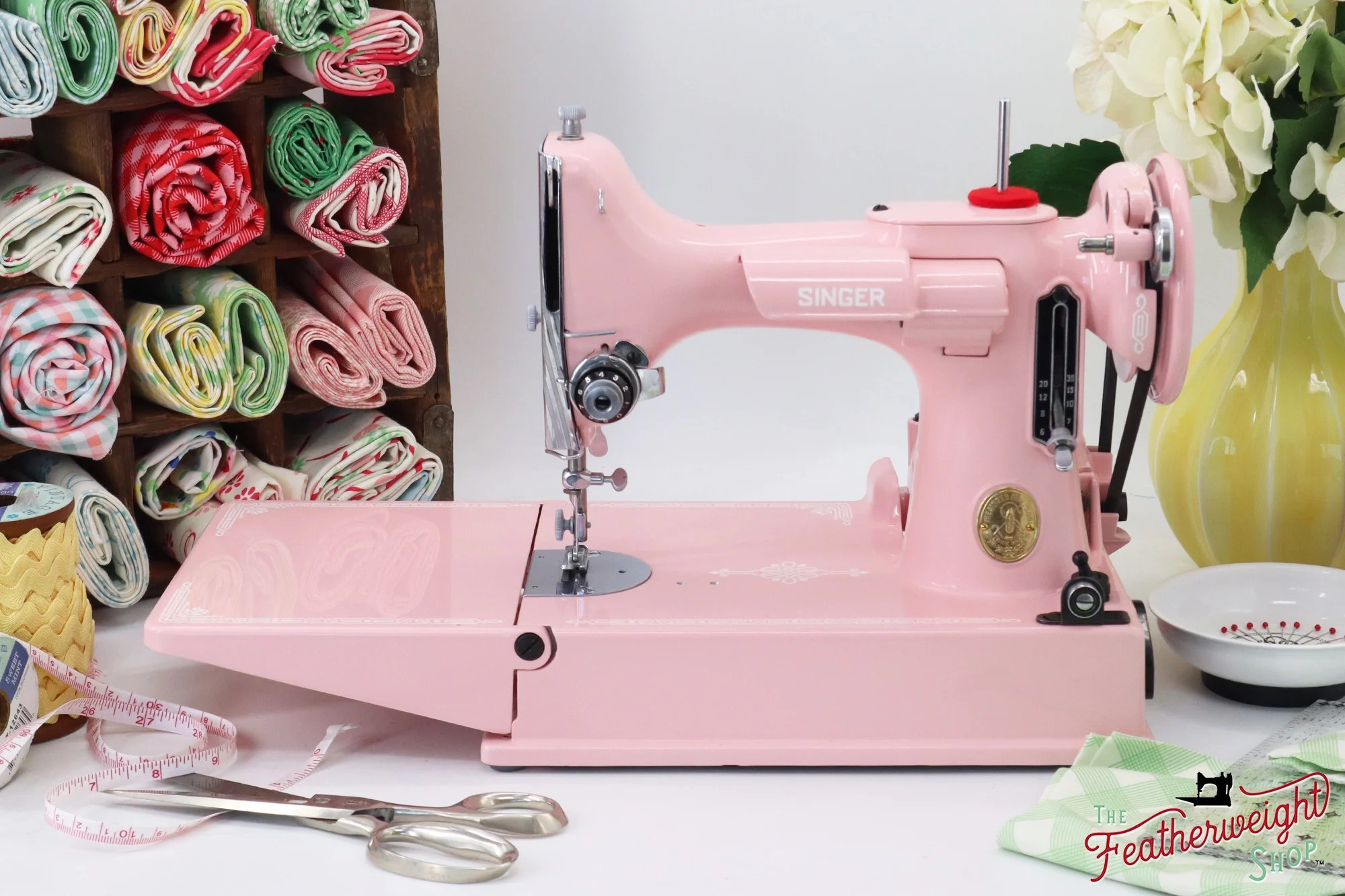 Singer Featherweight 221, AJ126*** Fully Restored in Rosy Posy Pink
