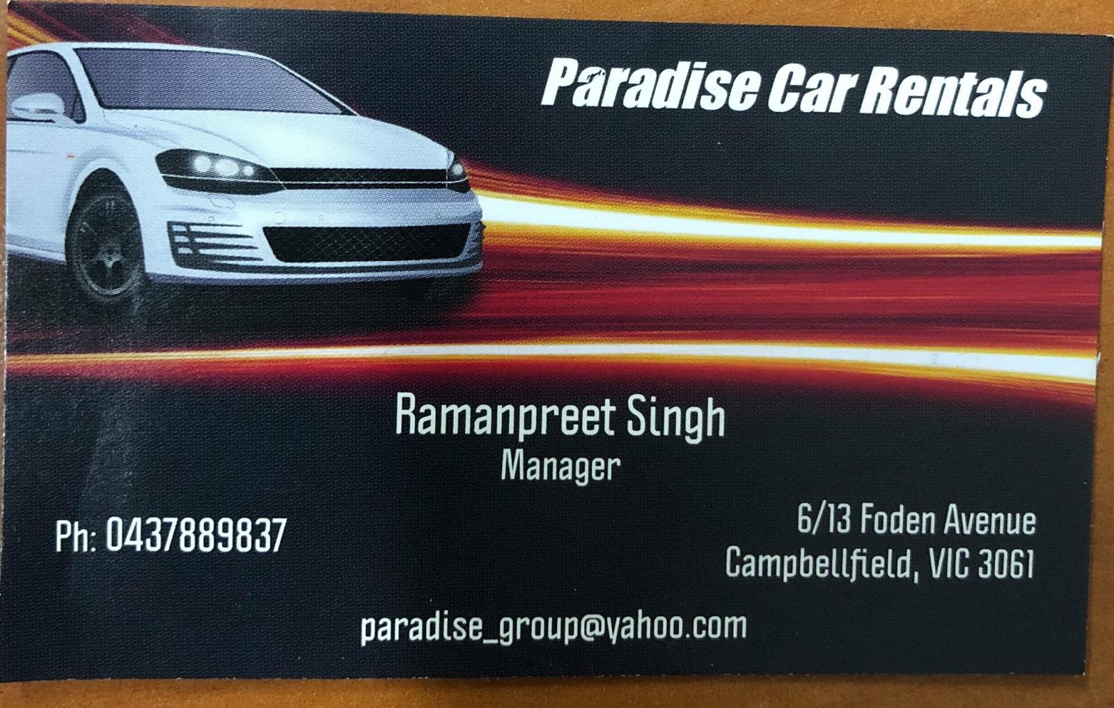 Paradise Car Rentals Car Rentals Campbellfield Melbourne VIC