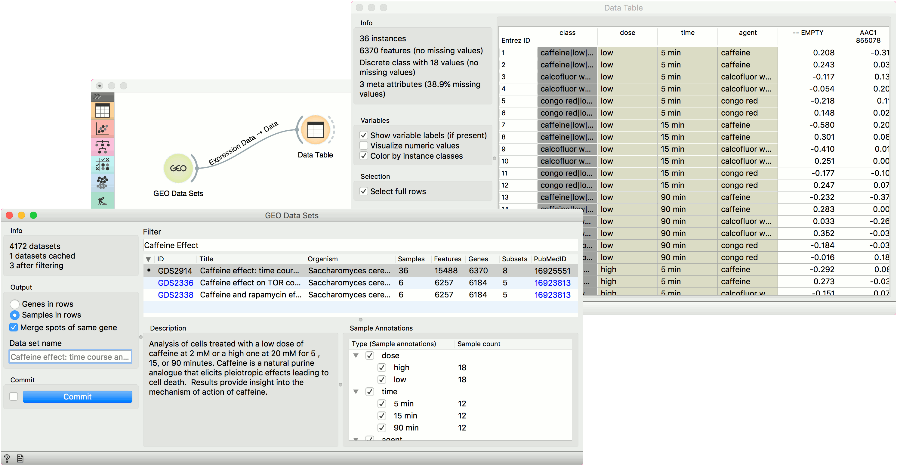scOrange GEO Data Sets Single Cell Analysis