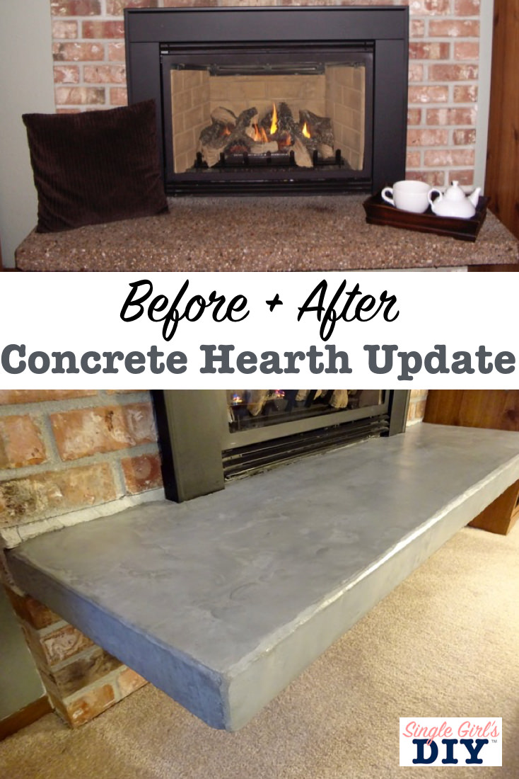 Updating Fireplace Hearth No Demolition Required Single Girl's DIY