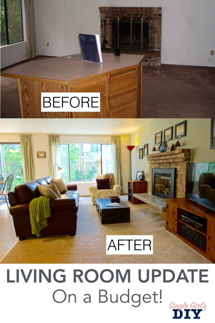 Living Room Update Before + After Single Girl's DIY