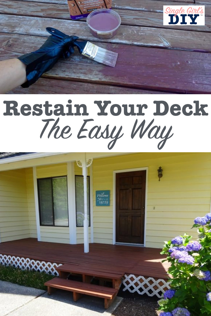 How To Stain & Seal a Deck in One Step Single Girl's DIY