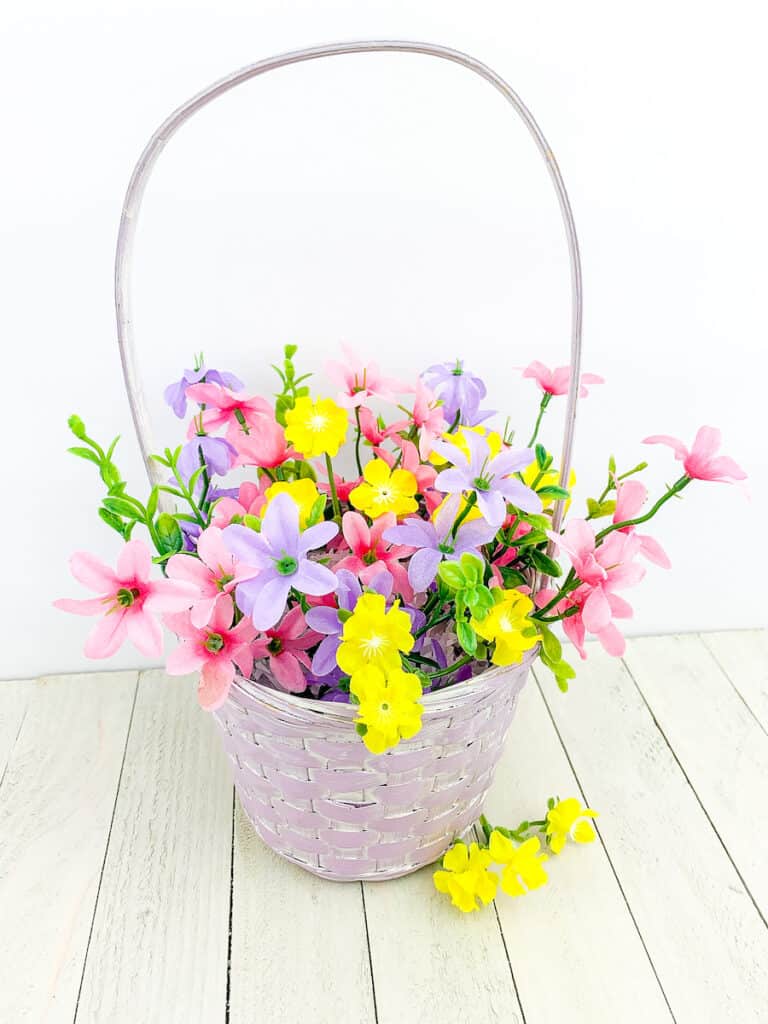 Easy DIY Easter Flower Basket 2 Ways (Dollar Store Craft) Single