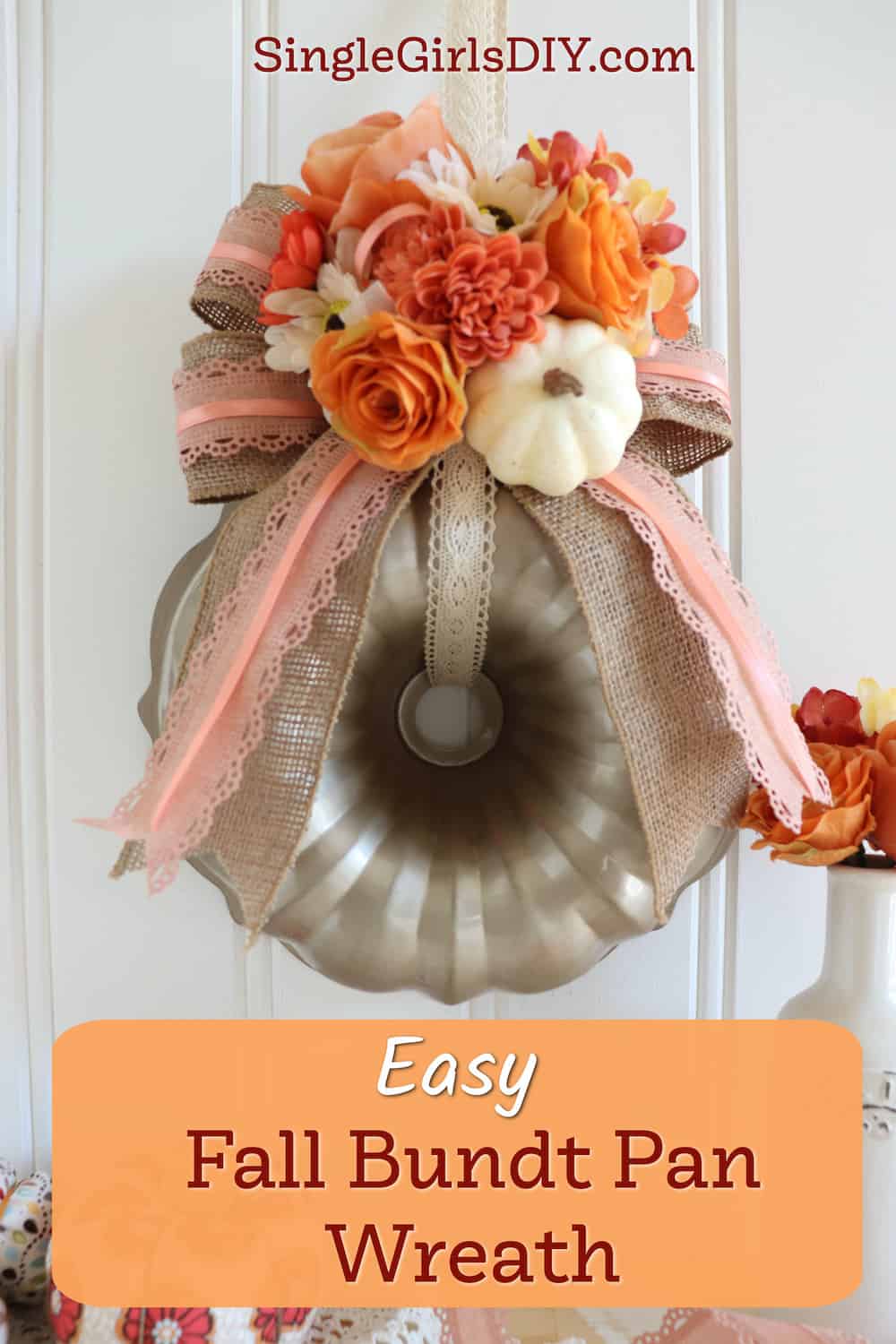 How to Make a Bundt Pan Pumpkin Wreath Single Girl's DIY