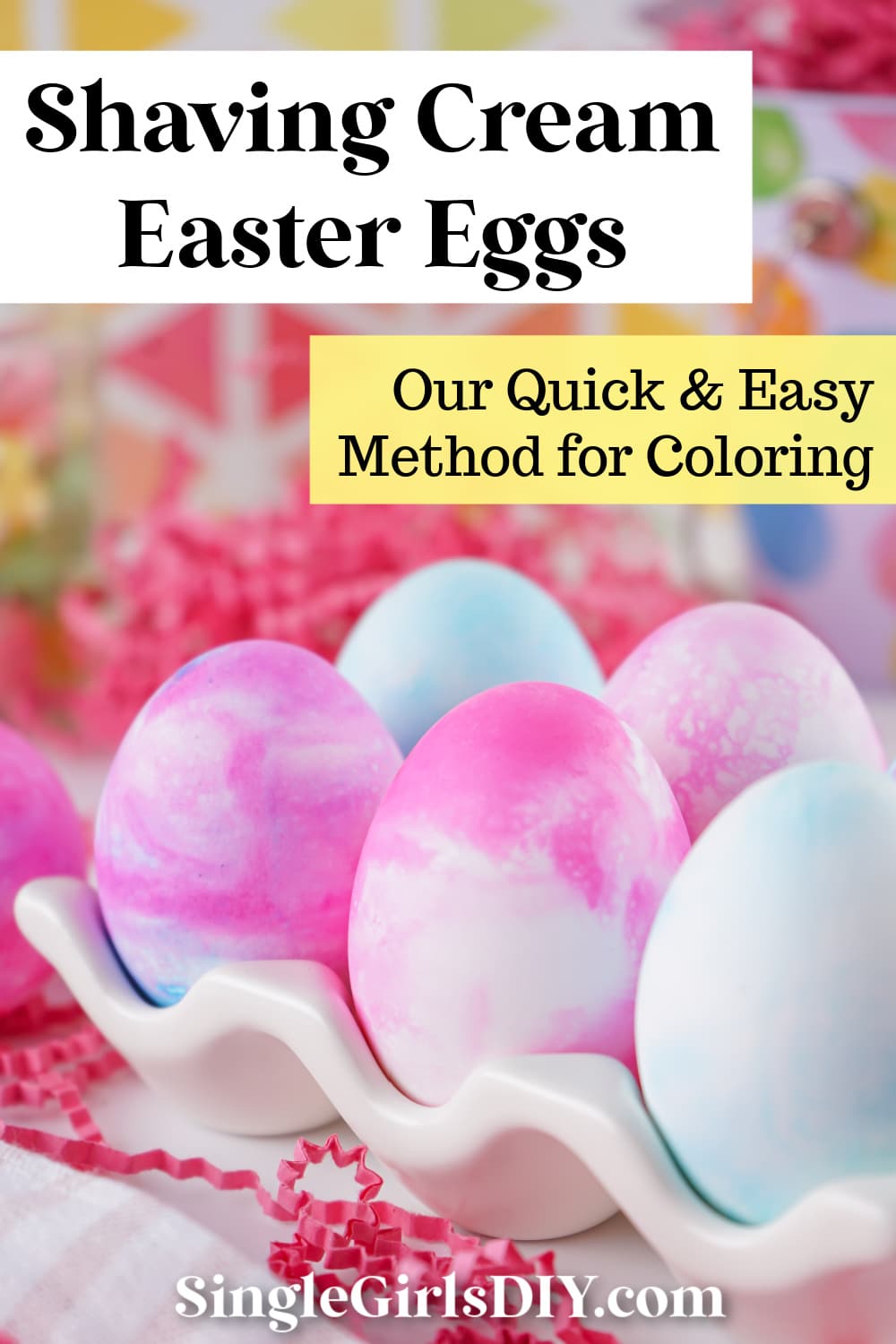 How to Dye Eggs with Shaving Cream and Food Coloring Single Girl's DIY