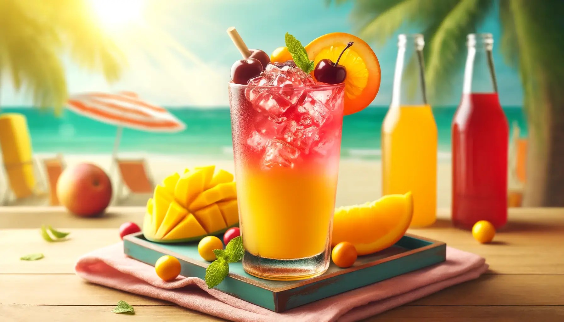 Skittles Fruit Roll Up Drink Recipe Tropical Mango & Cherry Delight