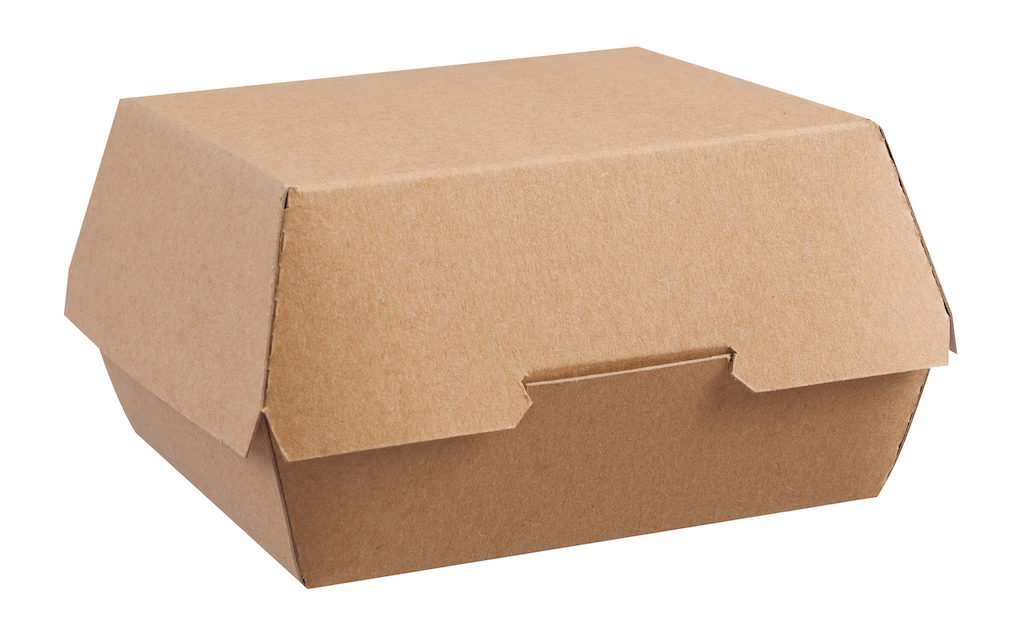 Standard burger box clamshell (5"x5.5") kraft (pack of 250) Single