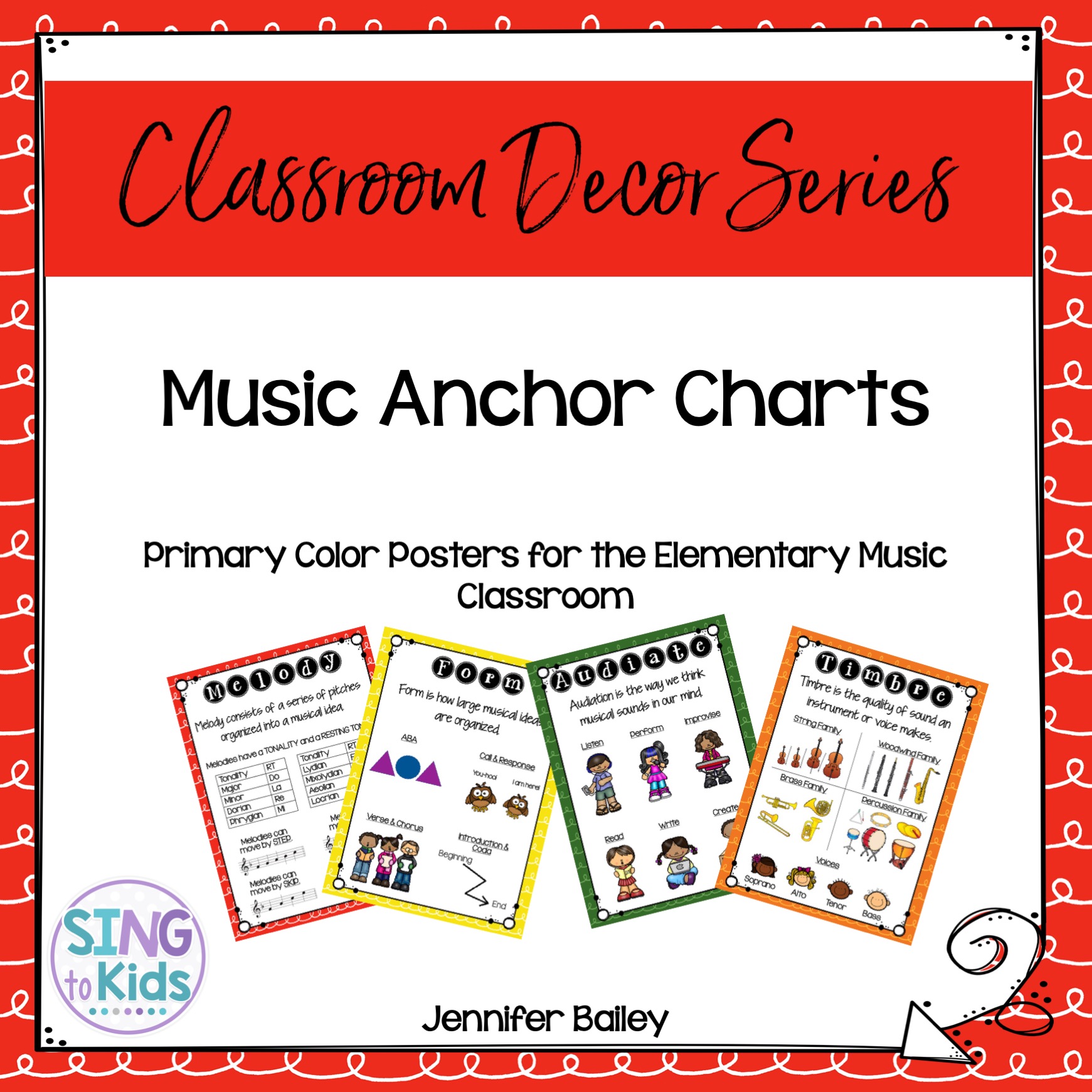 Music Anchor Charts for the MLT Inspired Classroom Primary Colors