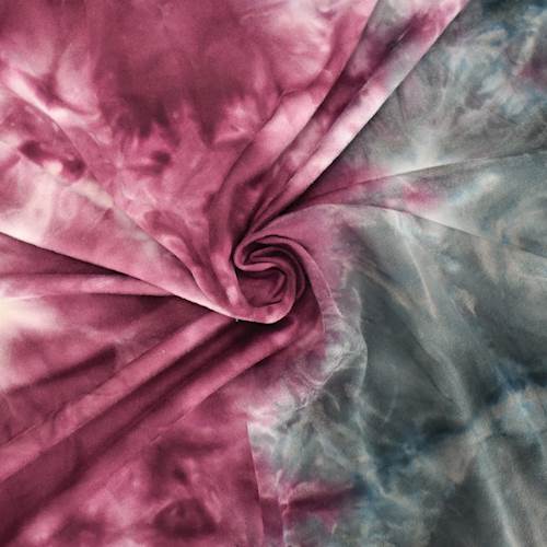 Plum/Charcoal Gray/Multi Tie Dye Double Brushed Jersey Knit 84426