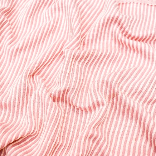 Baby Pink/White Striped Double Knit DFW11736 Fashion Fabrics