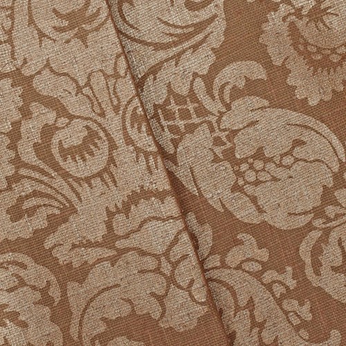 Brown/Gold Chris Stone Baroque Printed Linen Decor Fabric DFW60813