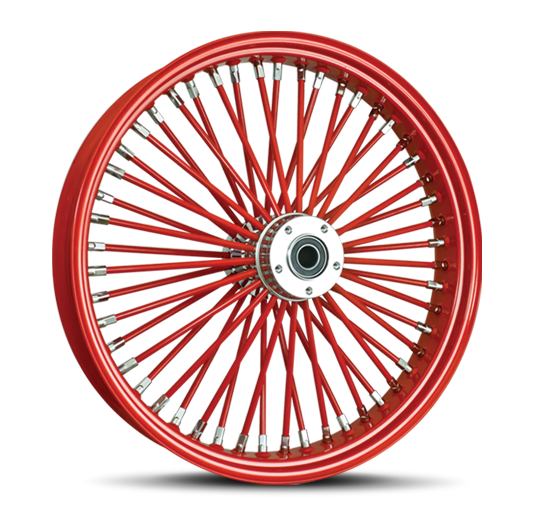 Red Spokes Chrome Nipples Motorcycle Wheel Custom Motorcycle Rims