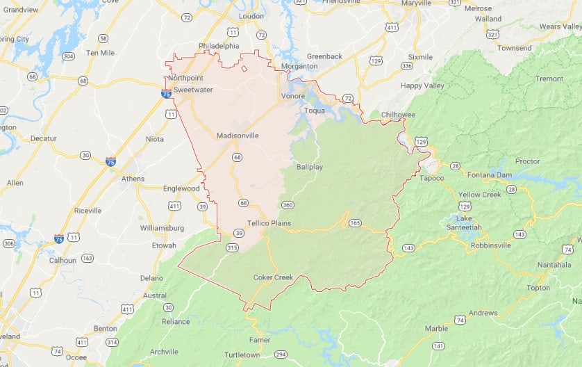 Sinkholes in Monroe County, TN Tennessee Sinkholes Tony's Sinkhole Maps