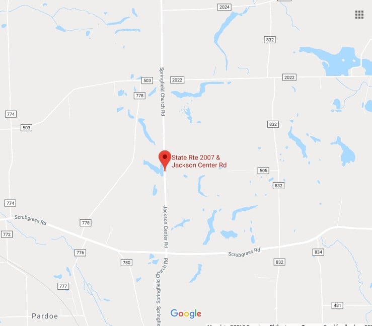 Route 2007 Jackson Center Sinkhole in Pennsylvania Interactive