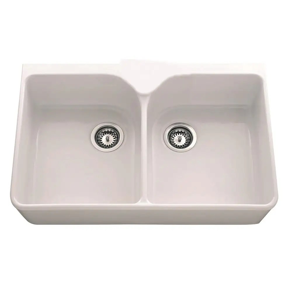 CHAMBORD CLOTAIRE II WHITE CERAMIC DOUBLE BUTLER SINK Sinks and Taps