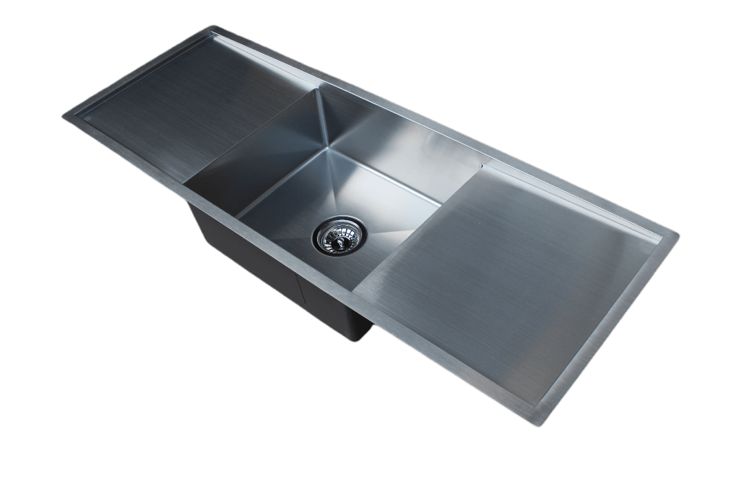 Handmade Stainless Steel Kitchen Sink Single Bowl with Double Drainers (122m x 45cm) Jinggong