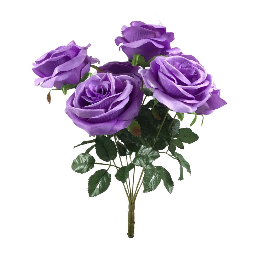Artificial Blooming Rose Flowers in Purple Artificial Flowers&Plants