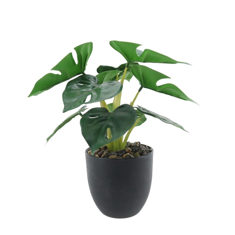 Artificial Swiss Cheese Plant in White Pot Artificial Flowers&Plants