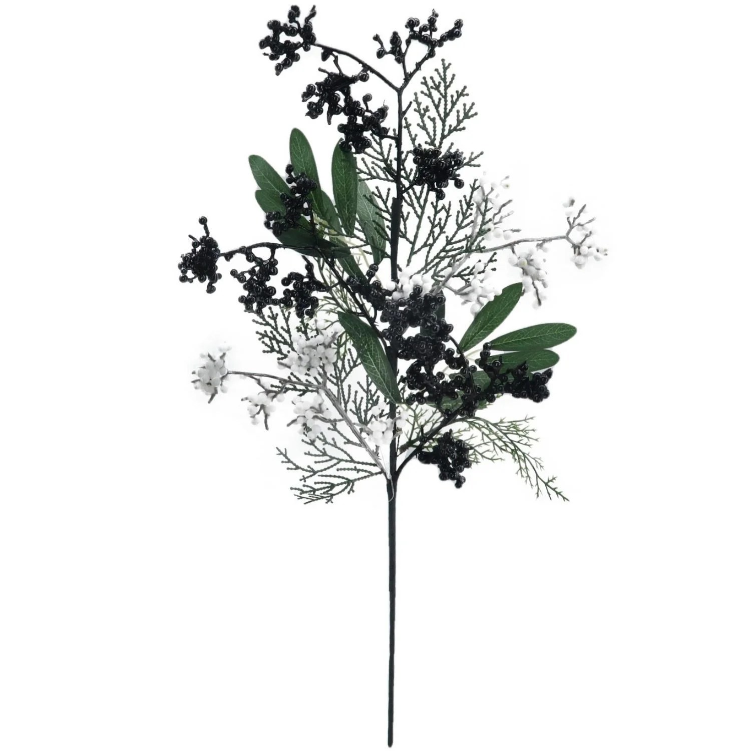 Black White Berry Eucalyptus Cypress Branches for Xmas Christmas