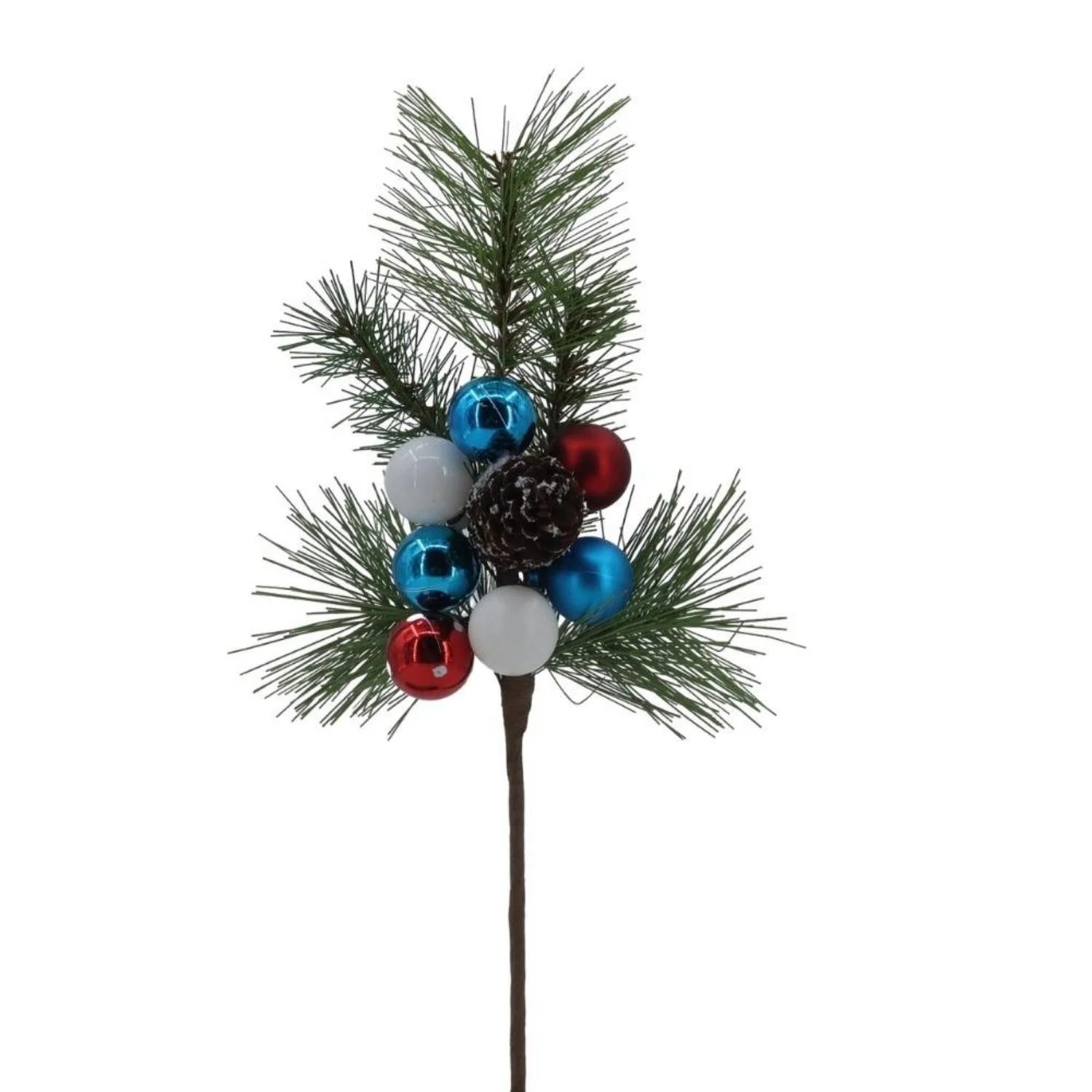 Xmas Pinecone Christmas Bauble Pine PickRed,Blue & White Christmas