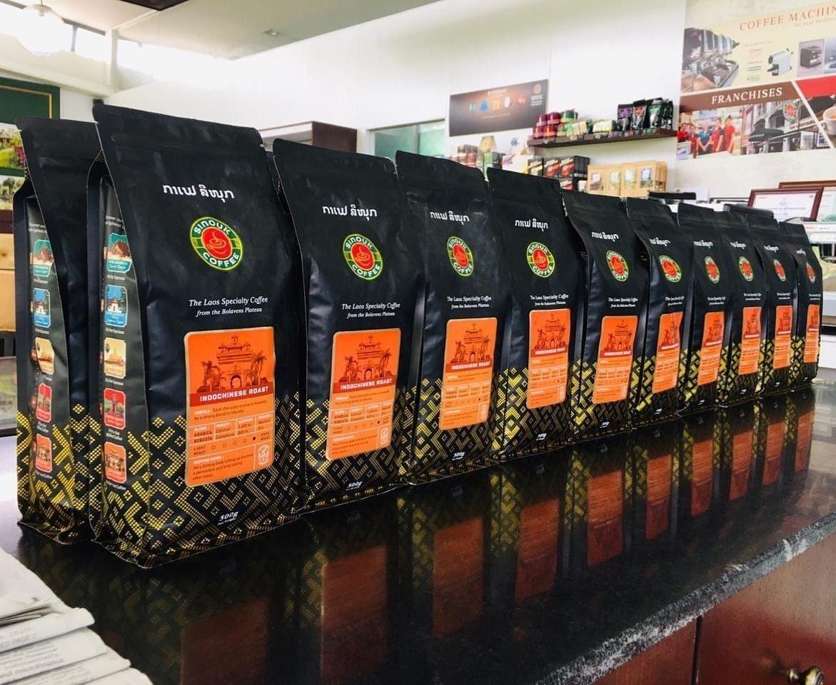 Wholesale by Sinouk Coffee roasted coffee beans for everyone