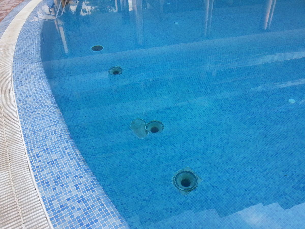Underwater Swimming Pool Drain Reconstruction and Repair, Alicante Spain