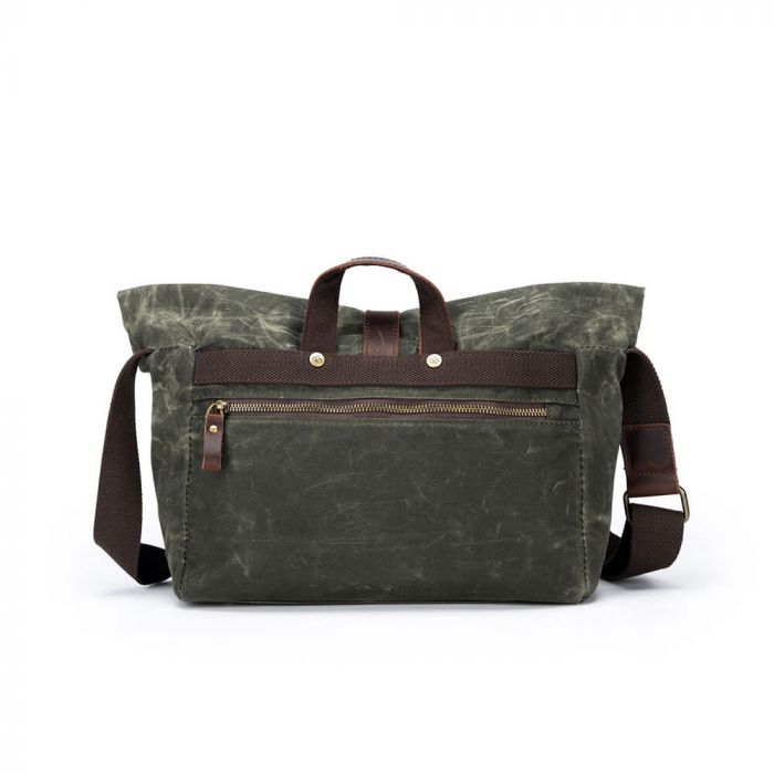 Della Q Roll Top Canvas bag Sip and Knit