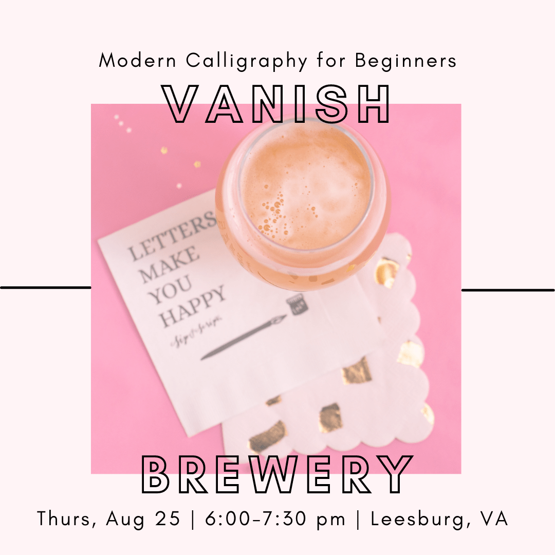 Cheers & Calligraphy at Vanish Brewery Sip & Script